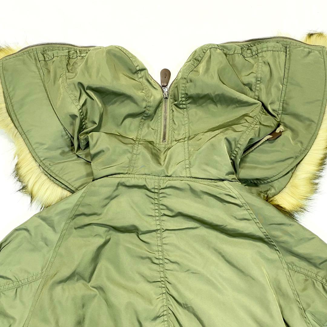 マウジー　N-2B　フライトジャケット　ミリタリー　2way　カーキ　ファー