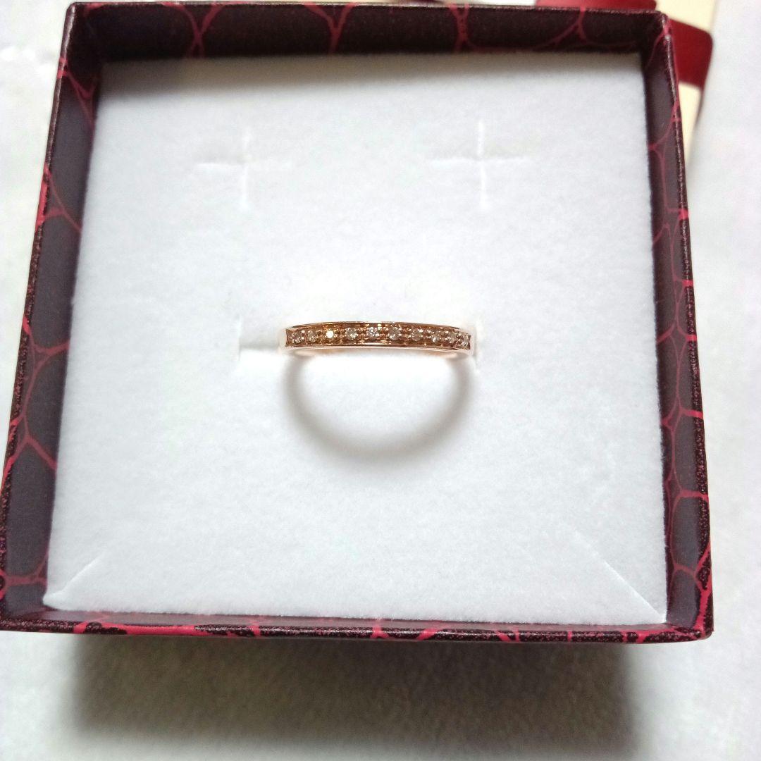 ４℃　ｋ10　ピンクゴールド　ハーフ　エタニティ　ダイヤリング　サイズ6