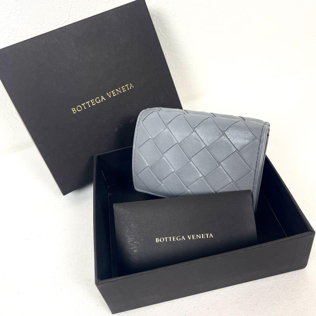 ボッテガヴェネタ　三つ折り財布　マキシイントレチャート　ミニ財布　レザー　超美品