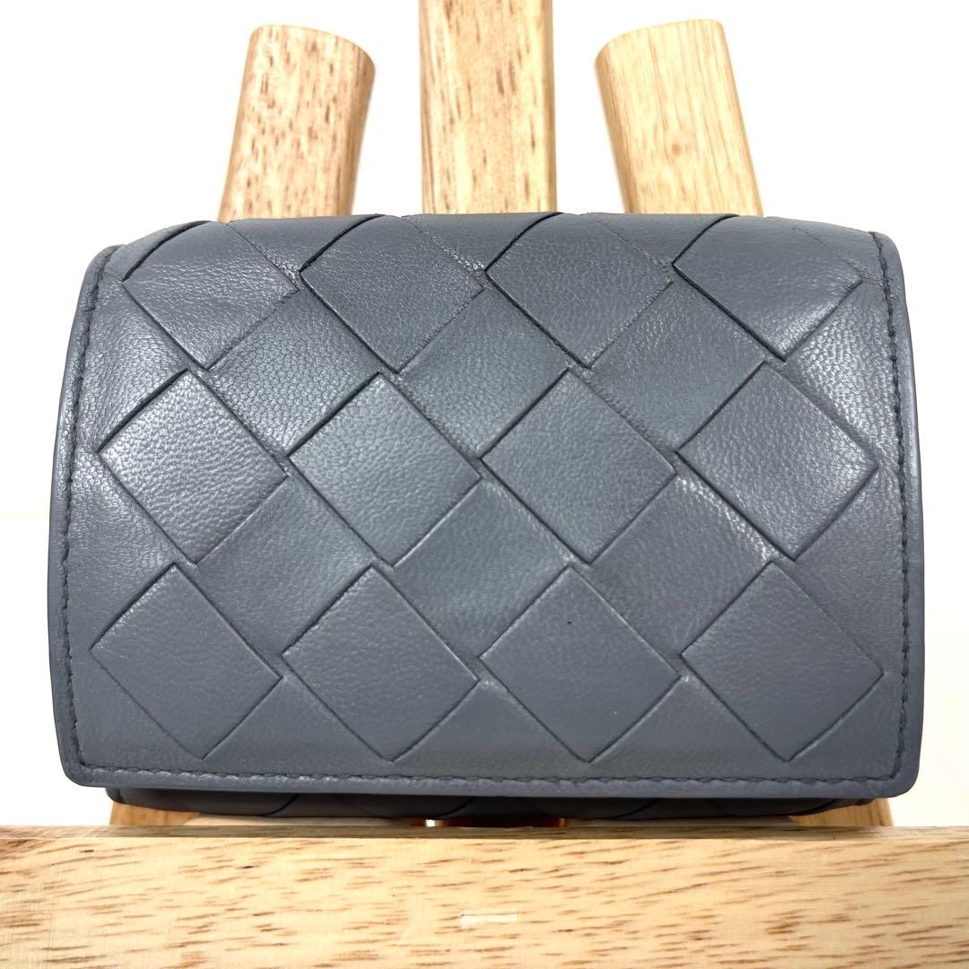 ボッテガヴェネタ　三つ折り財布　マキシイントレチャート　ミニ財布　レザー　超美品