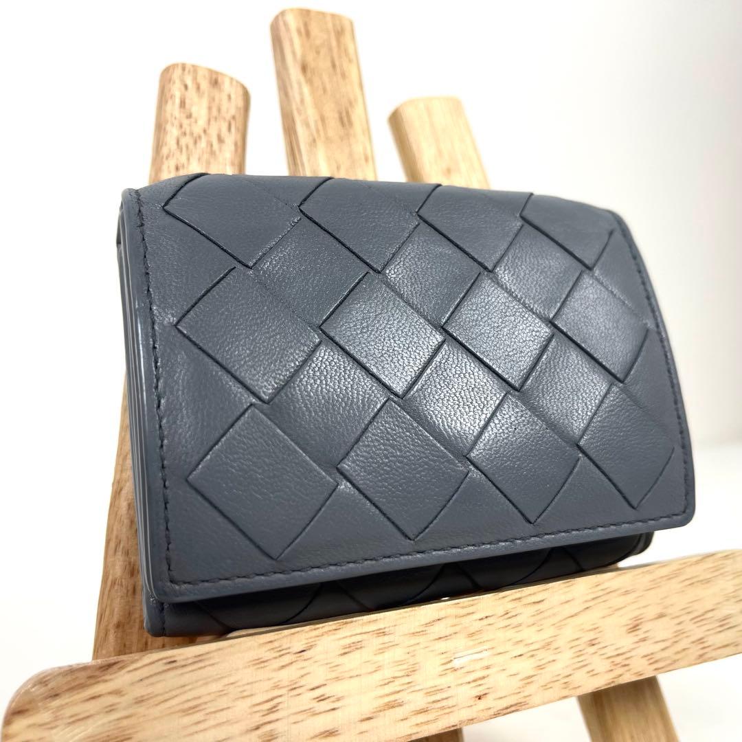 ボッテガヴェネタ　三つ折り財布　マキシイントレチャート　ミニ財布　レザー　超美品