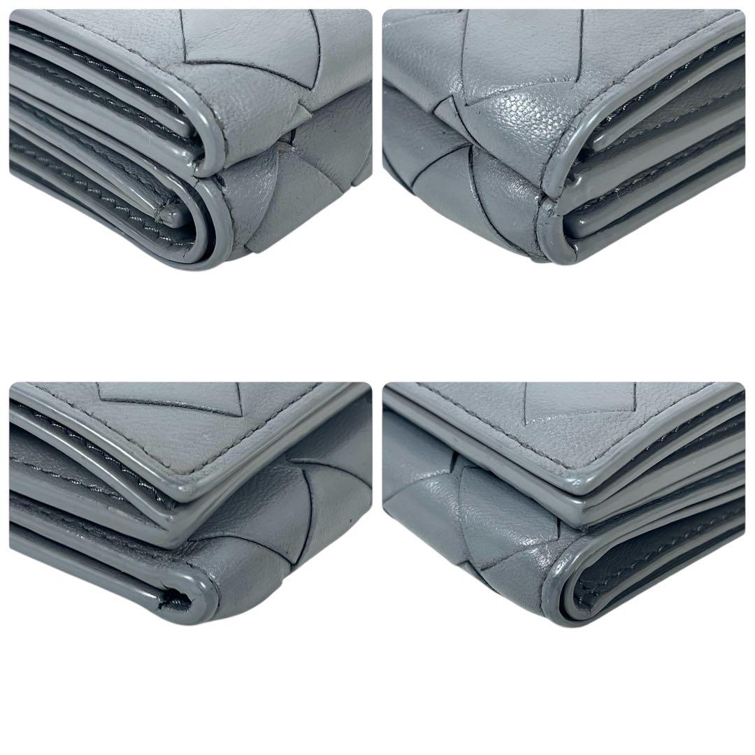 ボッテガヴェネタ　三つ折り財布　マキシイントレチャート　ミニ財布　レザー　超美品