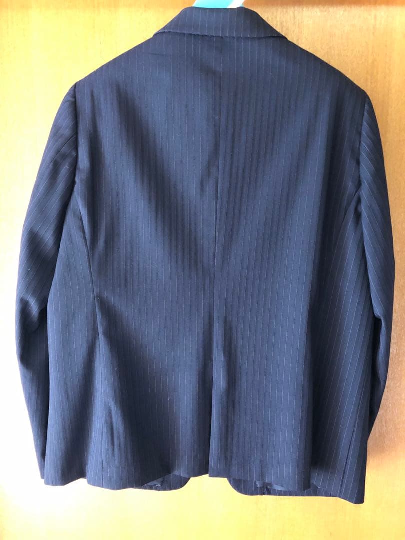 【大きいサイズ】 Framtida パンツスーツ　上下　紺　ストライプ