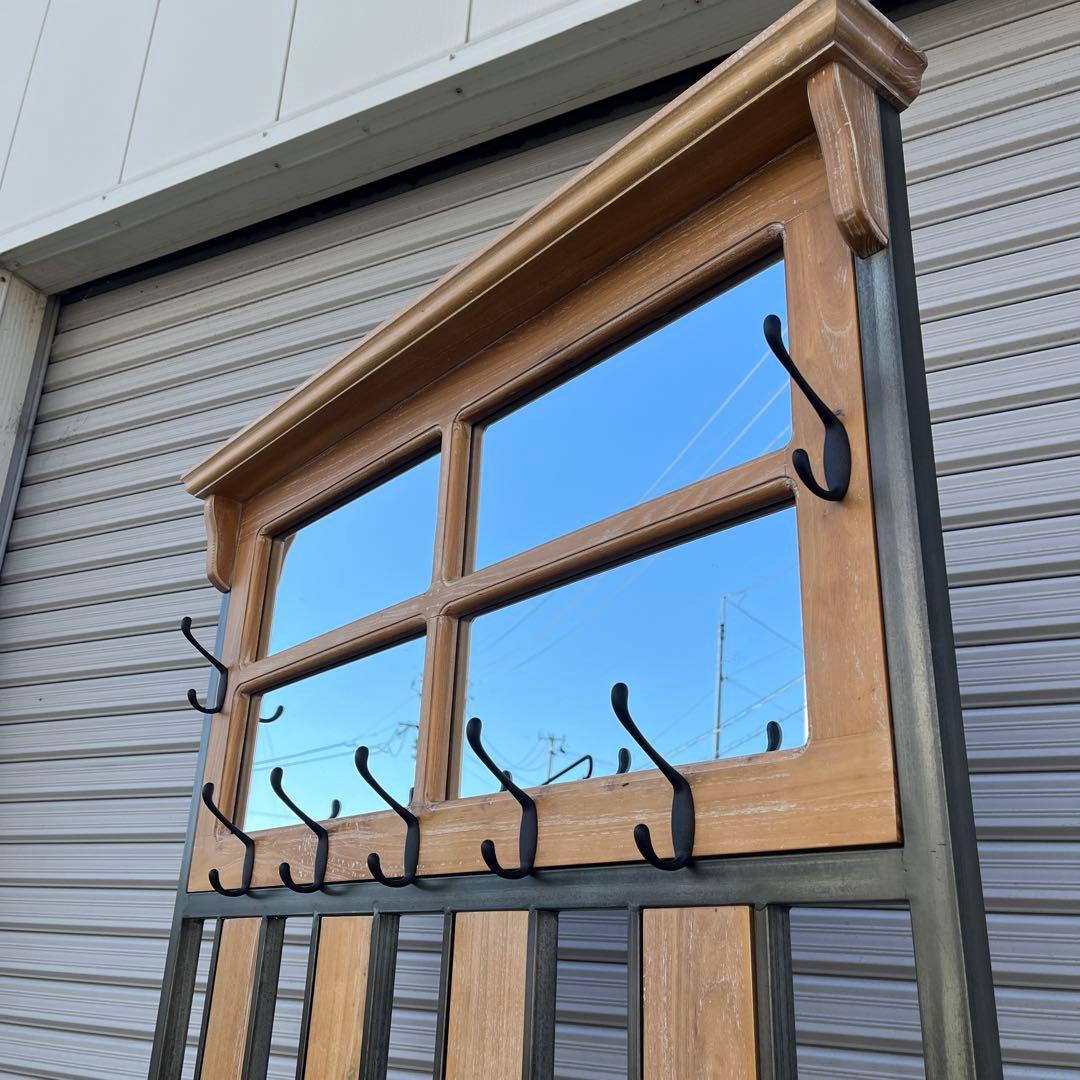 インダストリアル◼︎鉄アイアンフレーム ホールツリー ベンチ×コートハンガー