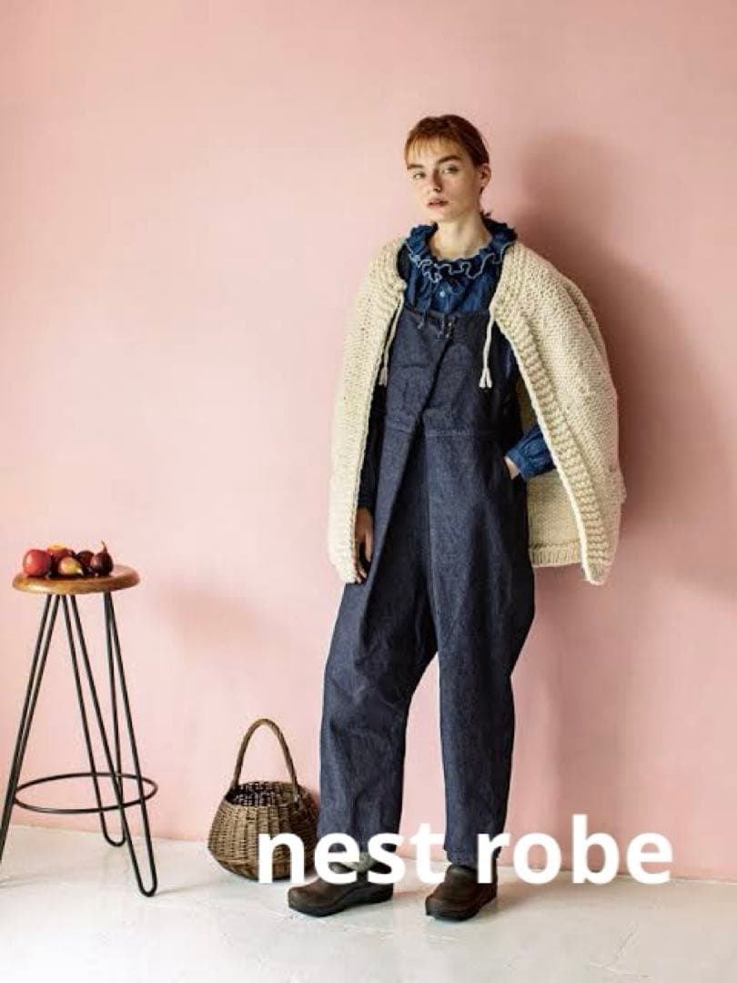 美品⭐︎nest Robe ネストローブ　デニム フロントホック サロペット