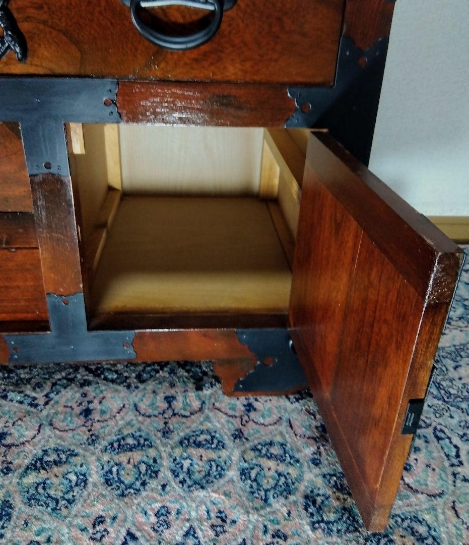 【蔵出し】アンティーク　車箪笥　からくり箪笥　ローチェスト　時代箪笥