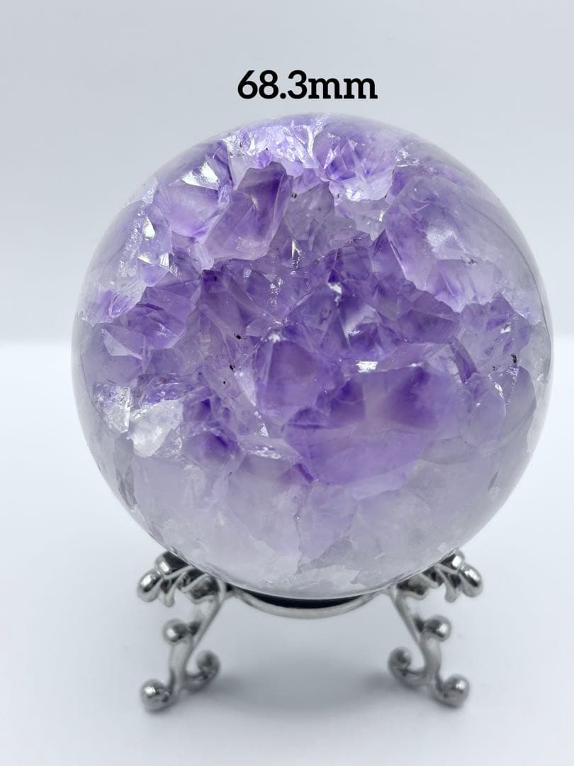 ☆*☆様 天然石 アメジスト瑪瑙 台座付き スフィア 丸玉 笑口 オールカット