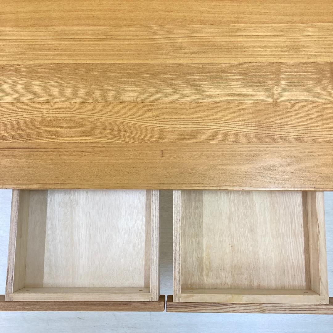 【無印良品】タモ材　センターテーブル　リビングテーブル　天然木　引き出し付