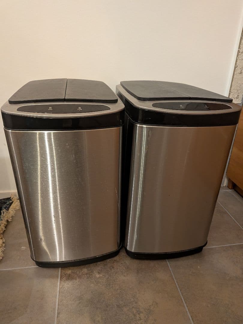 センサー式ステンレスごみ箱2個セット