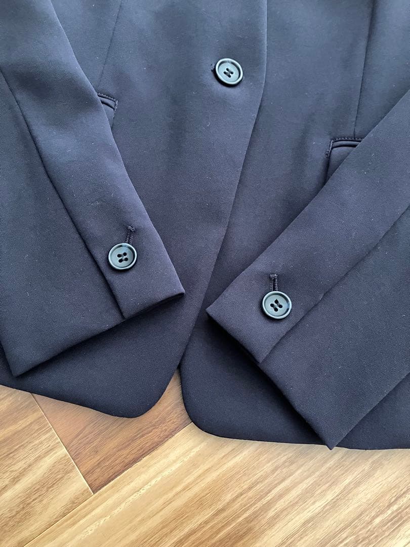 美品 PLST プラステ カラーレスジャケットパンツスーツ ネイビー S 卒業式