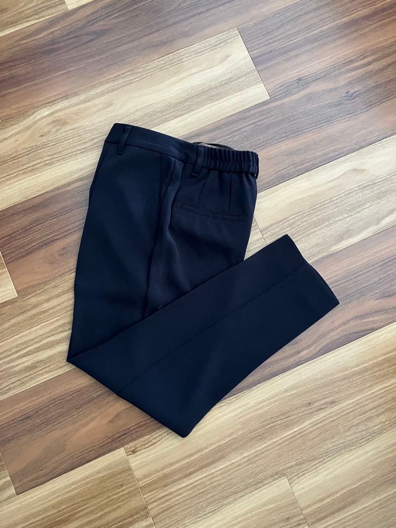 美品 PLST プラステ カラーレスジャケットパンツスーツ ネイビー S 卒業式