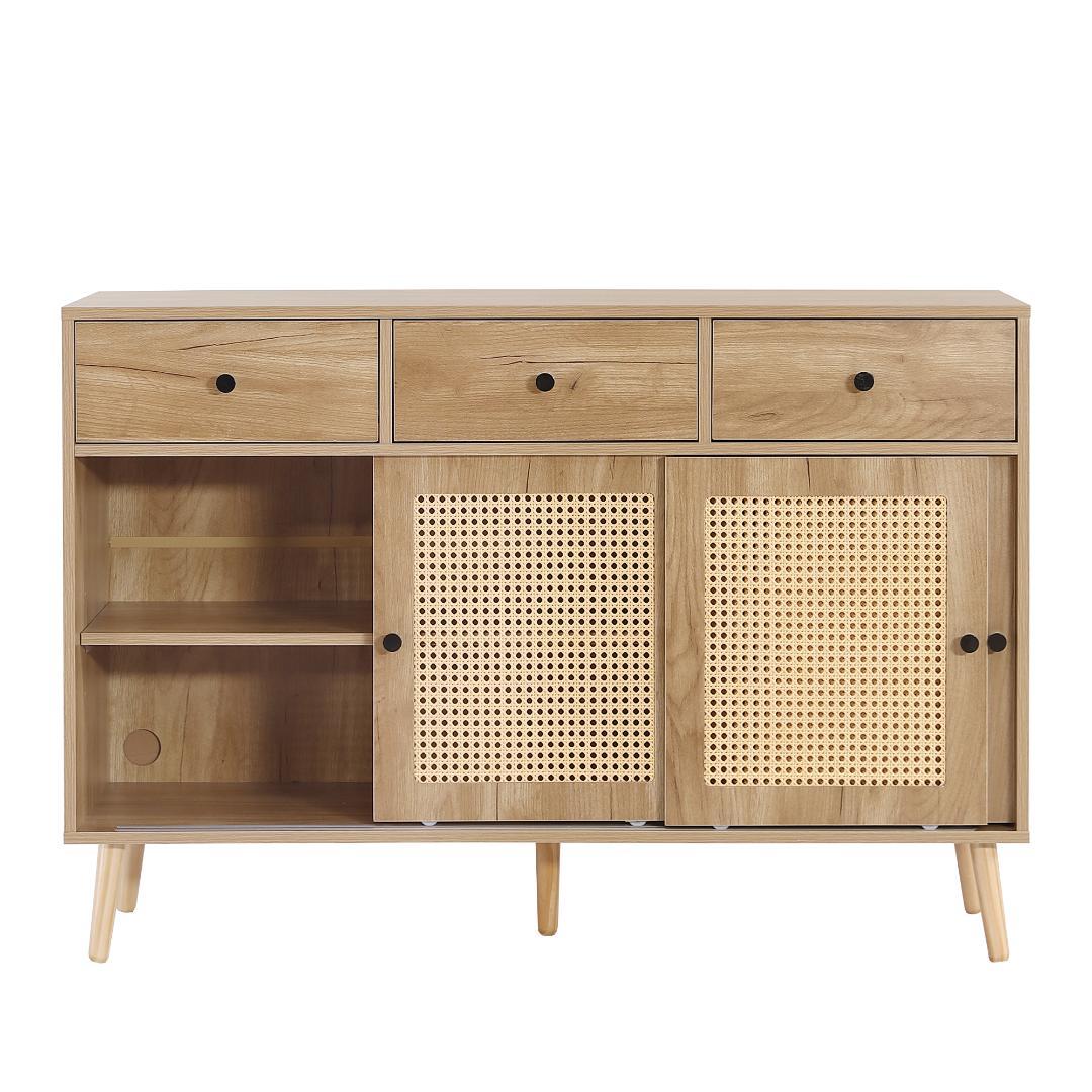 人気再入荷！サイドボード チェストラタン調　収納棚 整理タンス 北欧　収納 箪笥