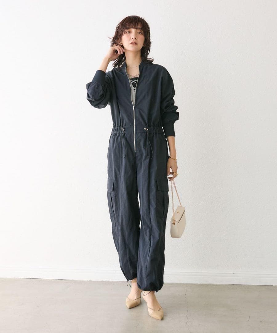未使用近　リヴドロワ　【一枚で決まる】zipジャンプスーツ.