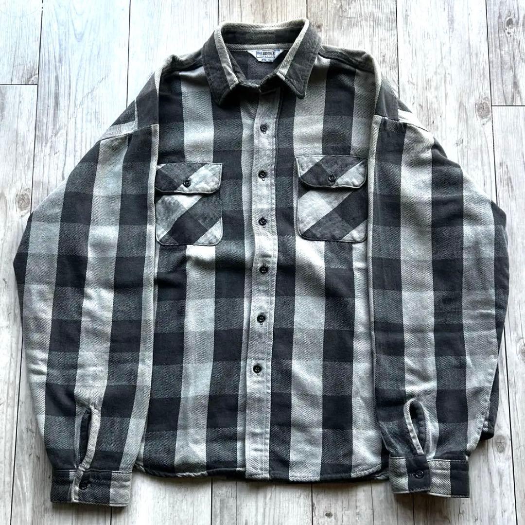 状態完璧　80s fivebrother ネルシャツ　2xL ブロックチェック