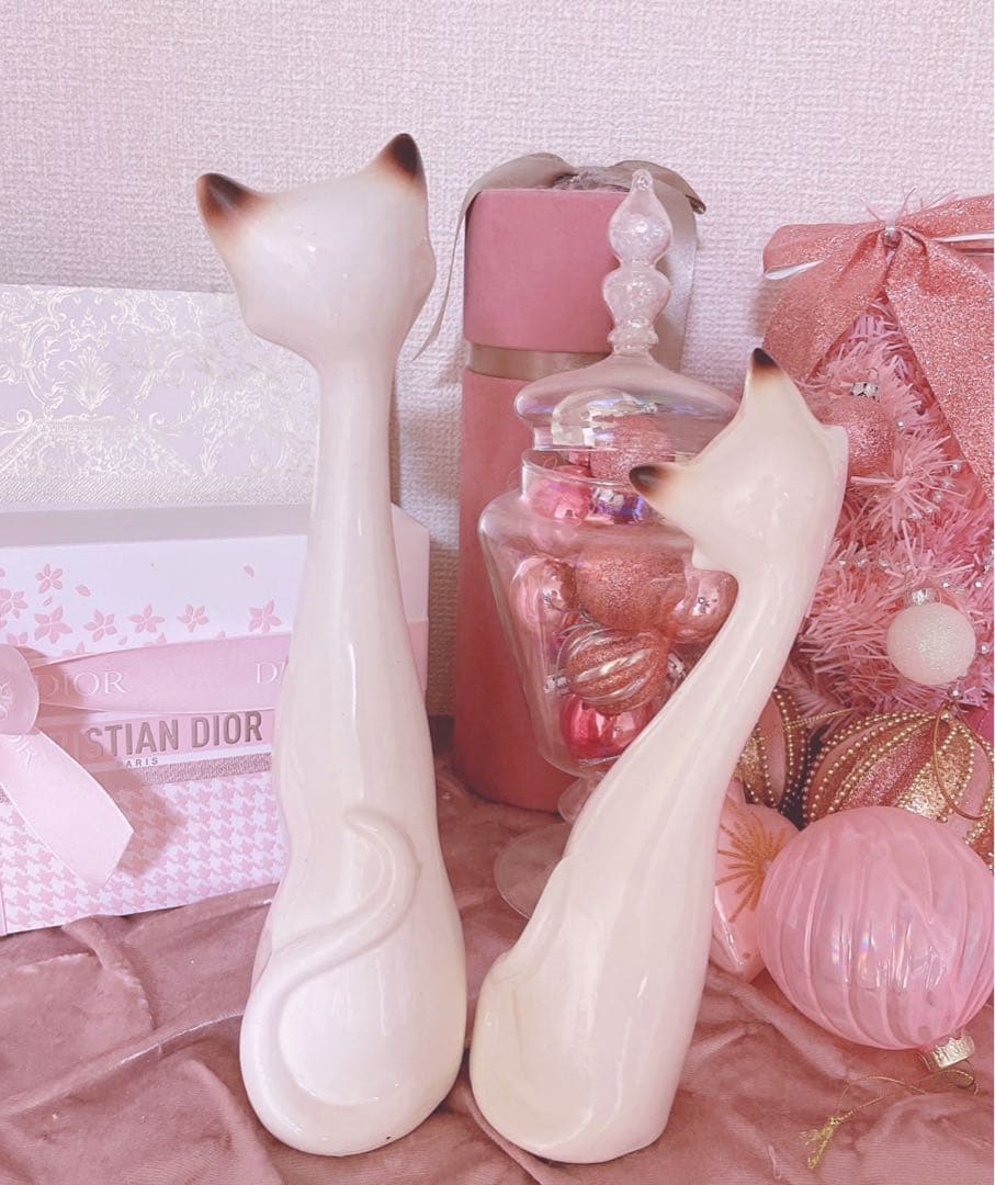 レア♡アンティーク♡シャム猫♡置物♡骨董品♡昭和レトロ♡インテリア♡陶器品♡