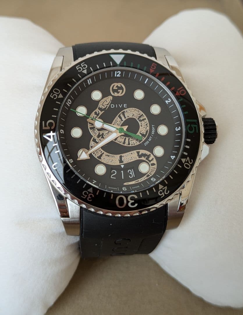 最終価格【美品】GUCCI DIVE スネークダイバーウォッチ