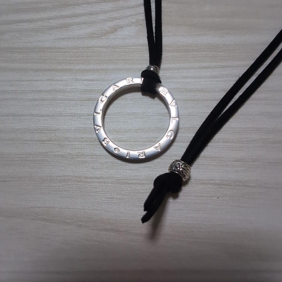 美品 BVLGARI ブルガリシルバー キーリング 新品チョーカー付きネックレス