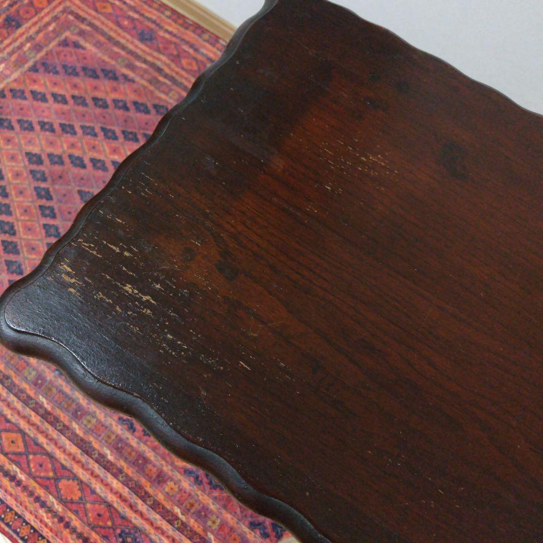 イギリス　アンティーク　ツイストレッグ　サイドテーブル　店舗什器