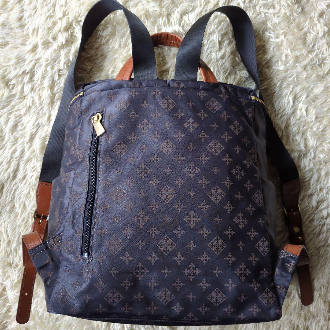 russet　ラシット　総柄　バックパック　ナイロン×レザー　リュック