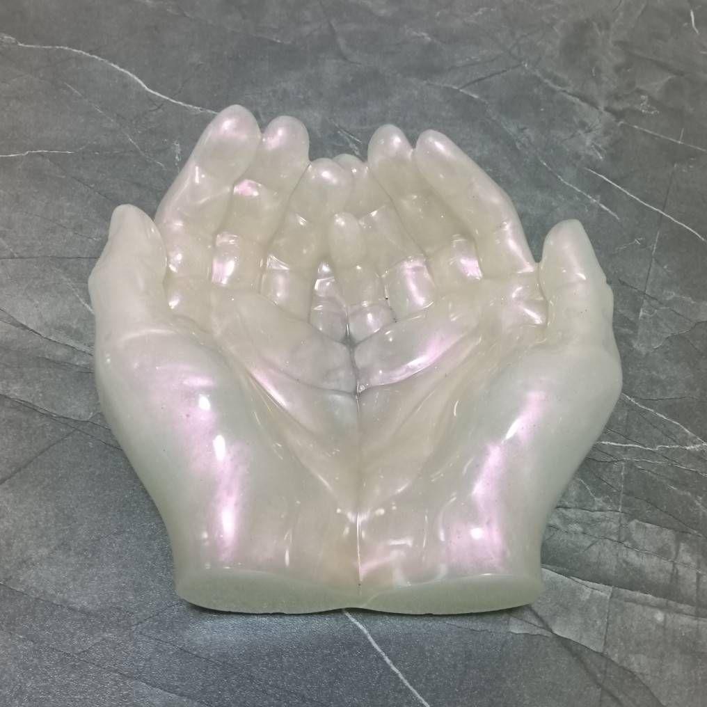 ꕤ【ホワイトピンク】灰皿 手 手形 小物入れ 皿 ラメ キラキラꕤ︎︎