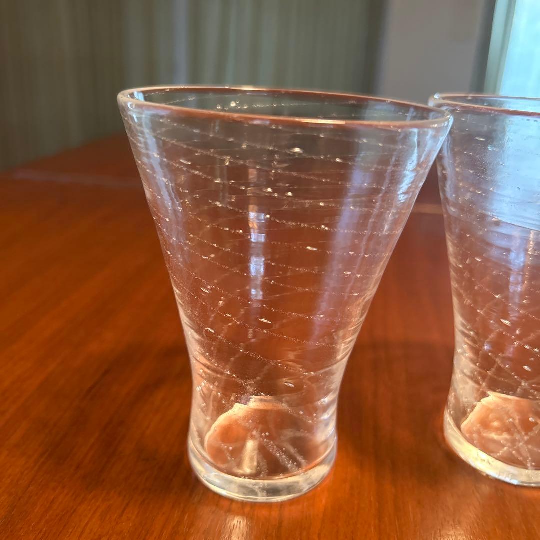 新品◆荒川尚也　中グラス３客セット　ガラス製テーパー形状カップ