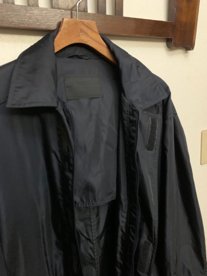 ネイビー フード付き （取り外し）ロングコート