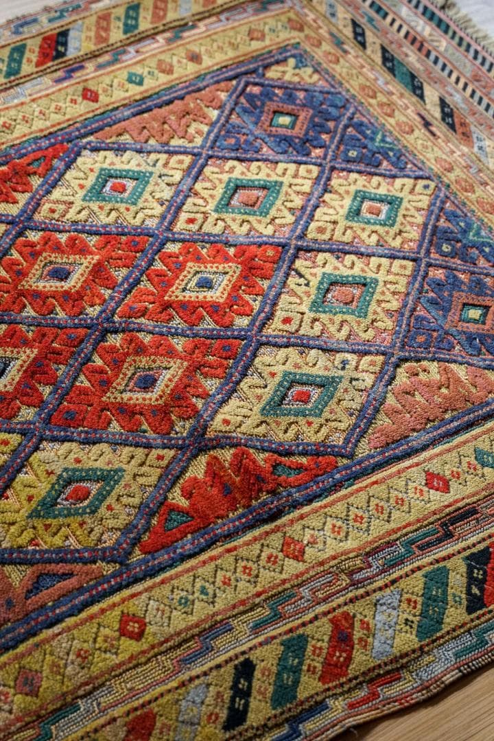 126×93cm　アフガニスタン の マシュワニ手織り キリム トライバルラグ