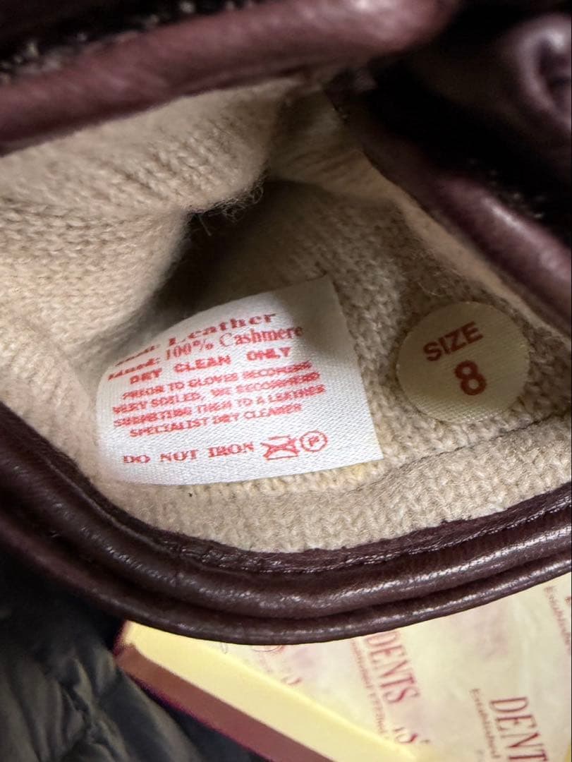 箱付き新品　DENTS カシミアインナーグローブ　8