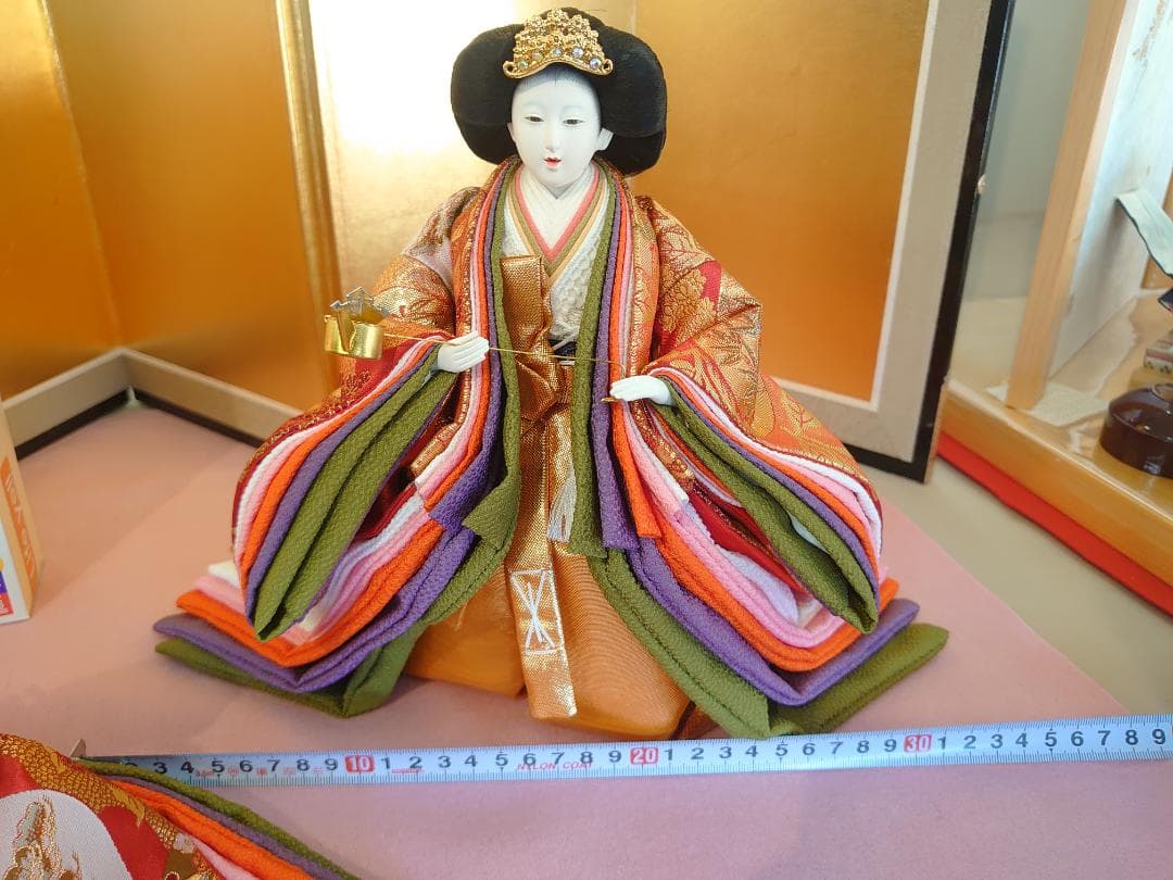 ●金襴衣装三人官女（大）　キラキラ入り　●おひなさま　●お雛様