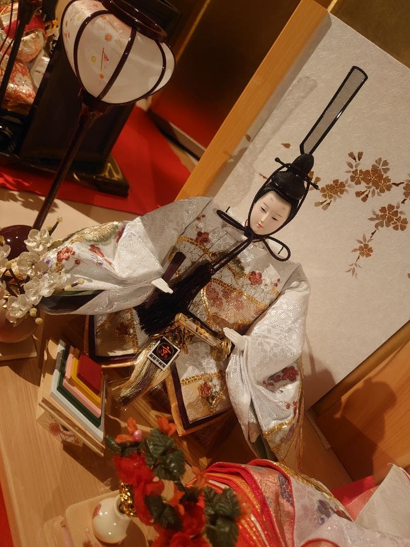 ●金襴衣装三人官女（大）　キラキラ入り　●おひなさま　●お雛様