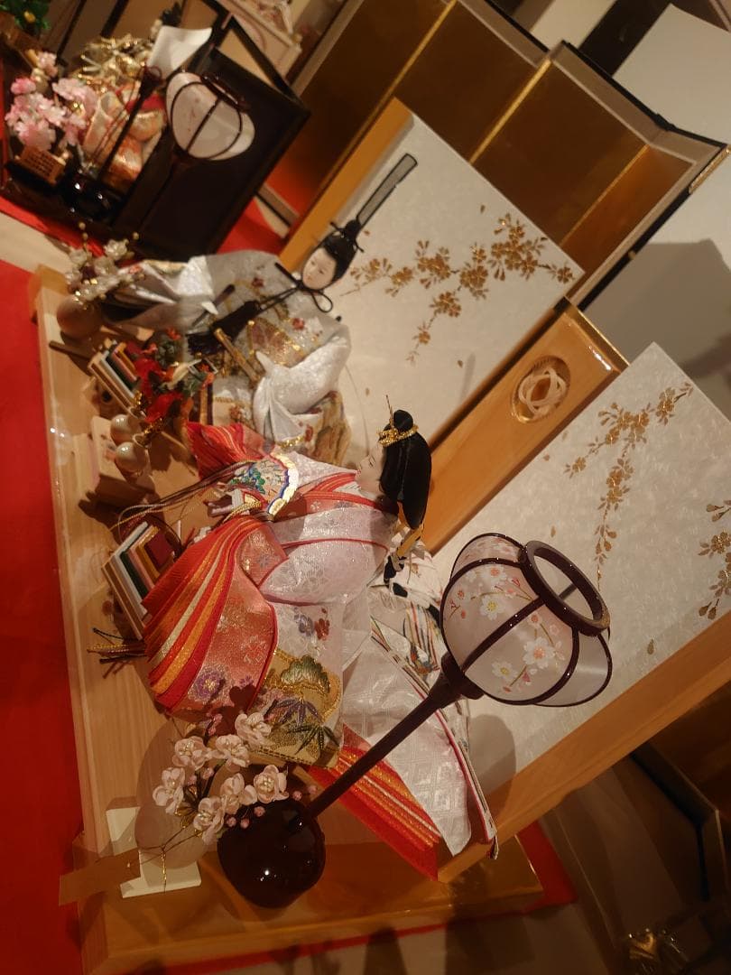 ●金襴衣装三人官女（大）　キラキラ入り　●おひなさま　●お雛様