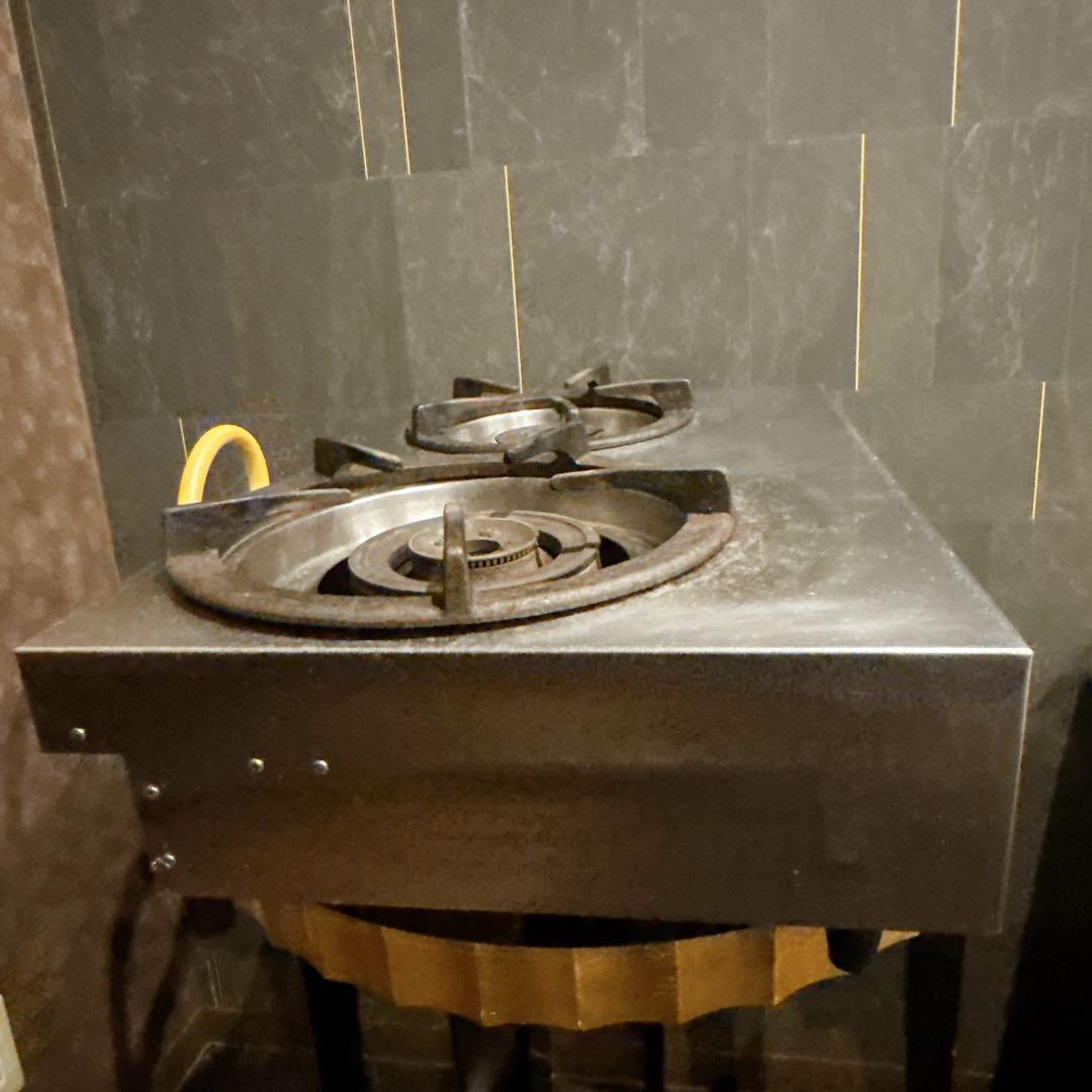 マルゼン 業務用2口ガスコンロ 親子ガス ステンレス 厨房用 クリーニング済