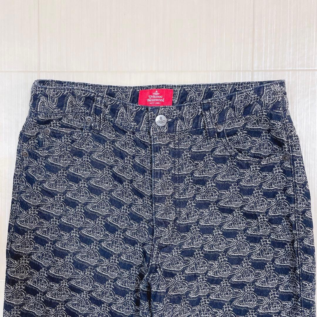 美品✨ Vivienne Westwood インディゴ デニムパンツ オーブ柄