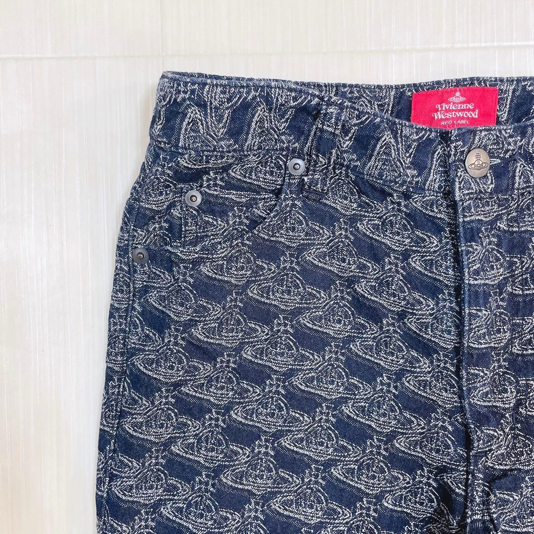美品✨ Vivienne Westwood インディゴ デニムパンツ オーブ柄