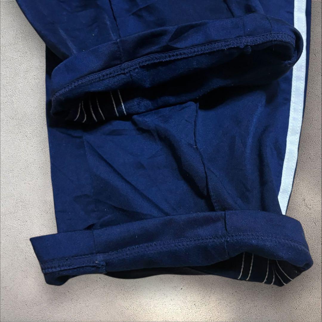 【N79】90s adidas トラックパンツトレフォイル刺繍ロゴ紺ヴィンテージ