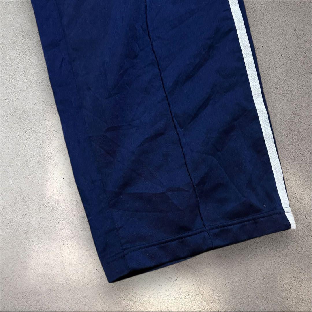 【N79】90s adidas トラックパンツトレフォイル刺繍ロゴ紺ヴィンテージ