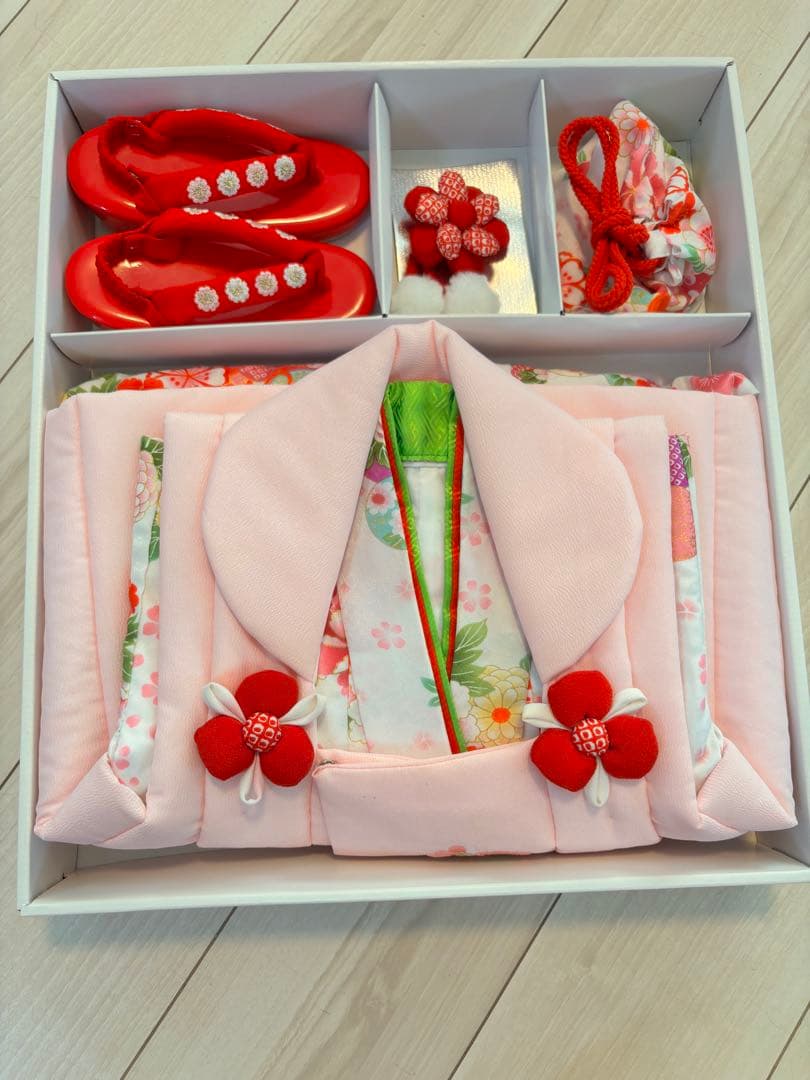 753 七五三衣装 ピンク 花柄 着物　3歳　女の子