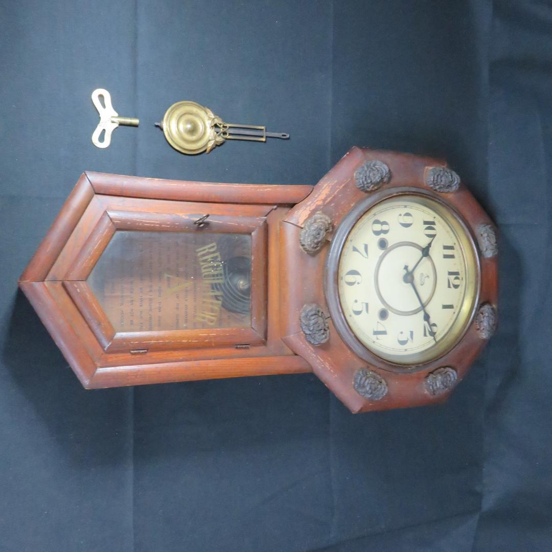 柱時計 REGULATOR TAKANO 振り子 ネジ巻 ジャンク 木製 レトロ