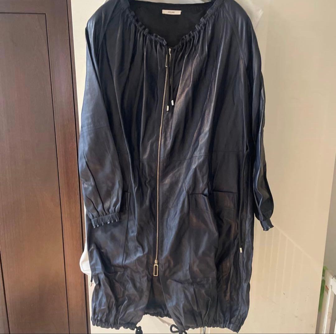 今日だけ価格!!CELINE ネイビー レザーコート 38サイズ