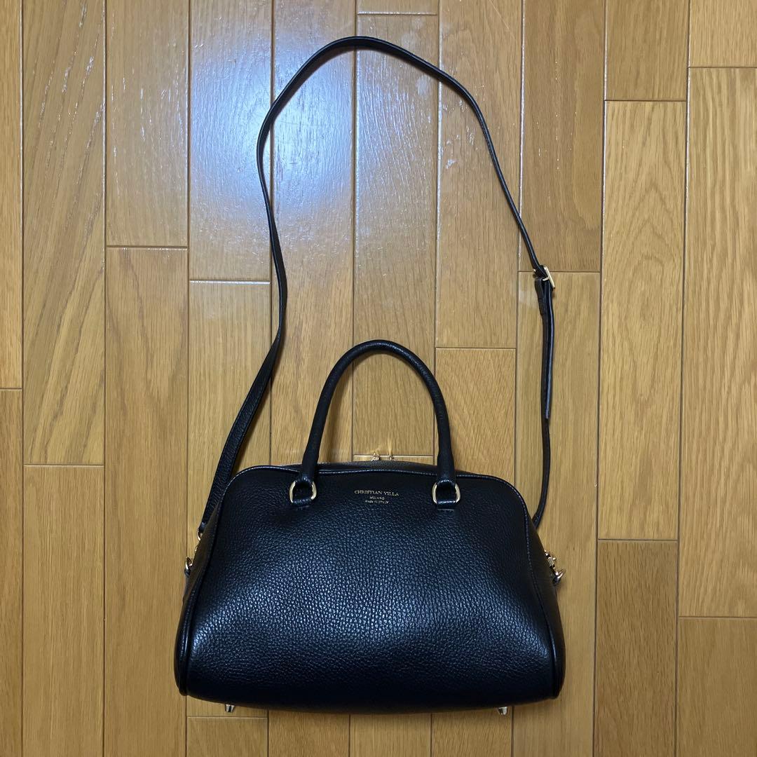美品【CHRISTIAN VILLAクリスチャン ヴィラ】2WAYボストンバッグ