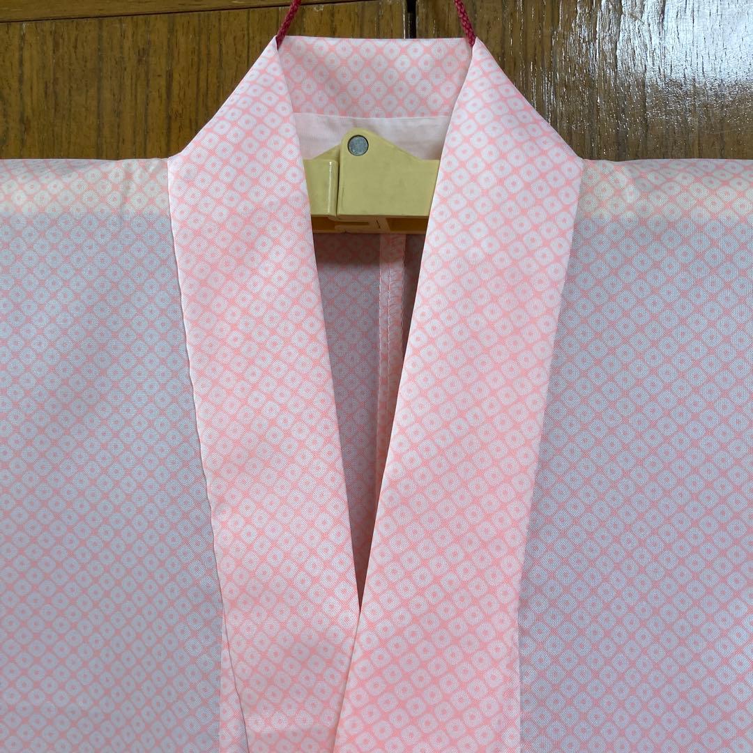 七五三 正絹　七才　女の子　着物　長襦袢セット　ピンクと青