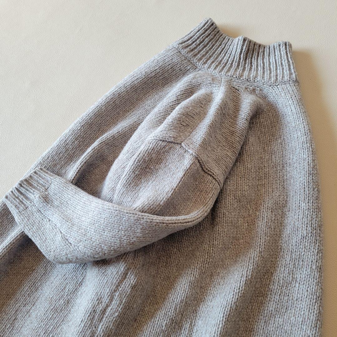 美品【evam eva】ウールヤクタートルニット チュニック ハイネック ワイド