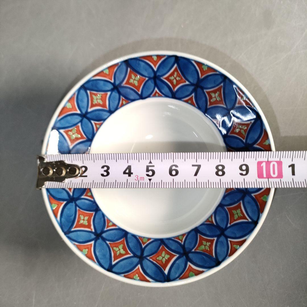 A1310-4/有田焼/源右衛門窯/染錦七宝文珍味入5客/銘々皿/懐石道具/