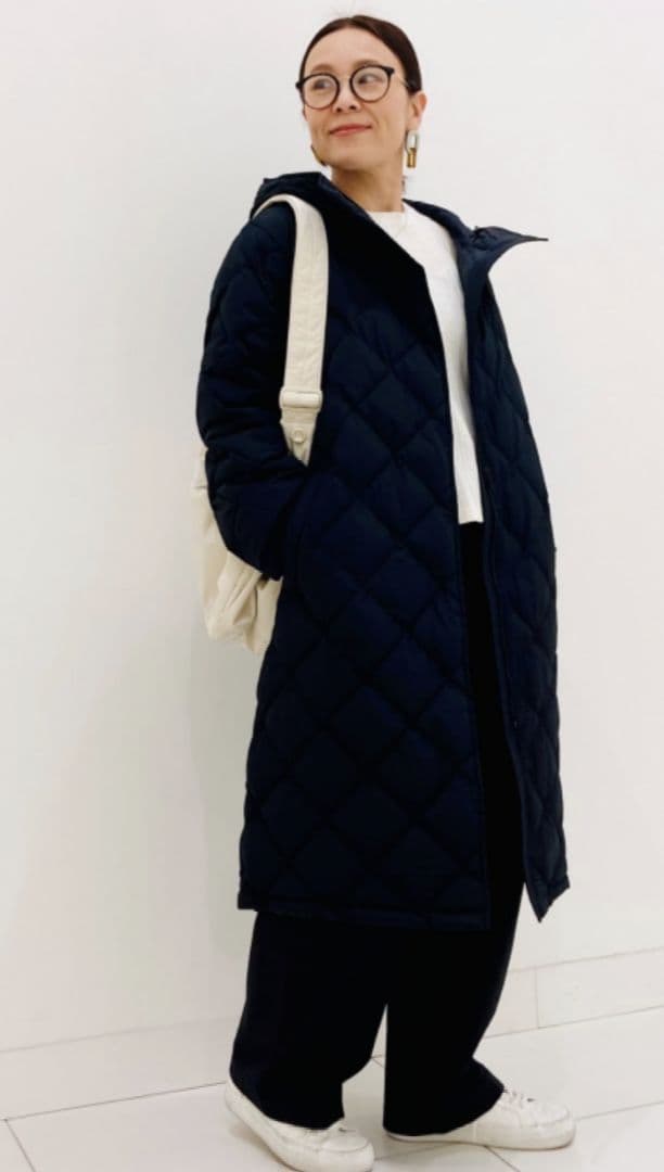 ユニクロ パファロングコート ブラック WOMEN XL