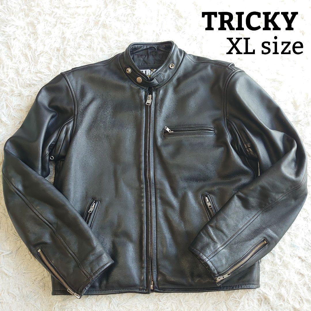 TRICKY トリッキー 牛革 シングルライダース レザージャケット XLサイズ