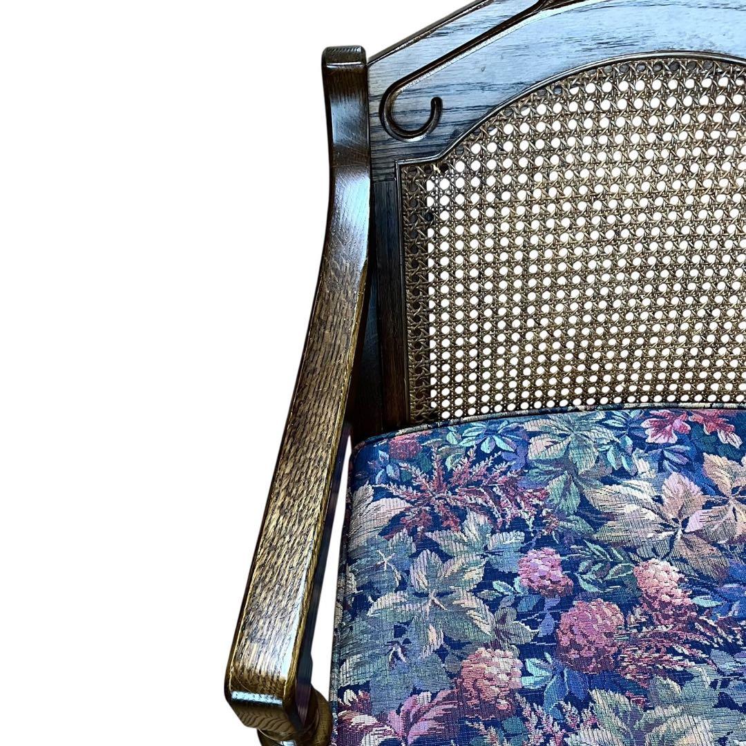 KOSUGA コスガ アームチェア オーク材 ラタン 花柄 木製 ダイニング