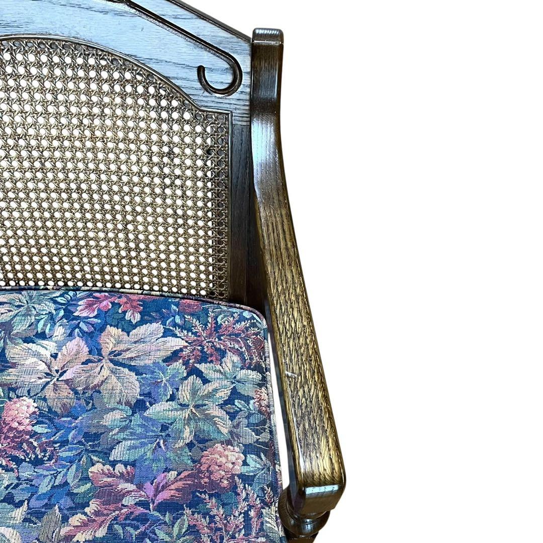 KOSUGA コスガ アームチェア オーク材 ラタン 花柄 木製 ダイニング