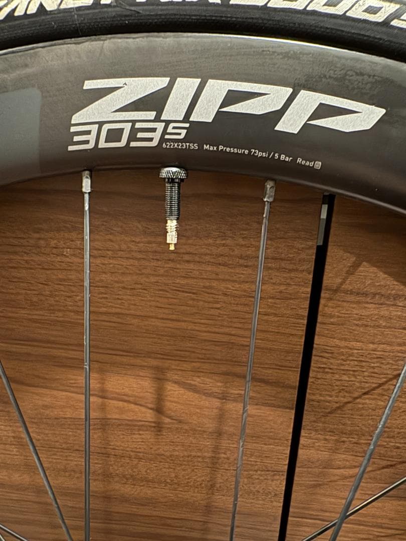 美品 Zipp 303S カーボンホイール GP5000S TR付 1100km