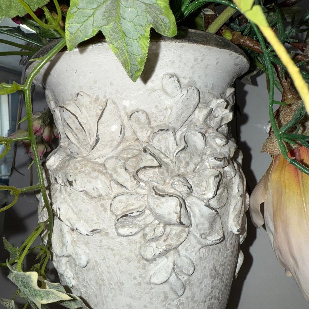 造花アレンジメント 花束 シルクフラワー 高さ約60㎝　花器32㎝