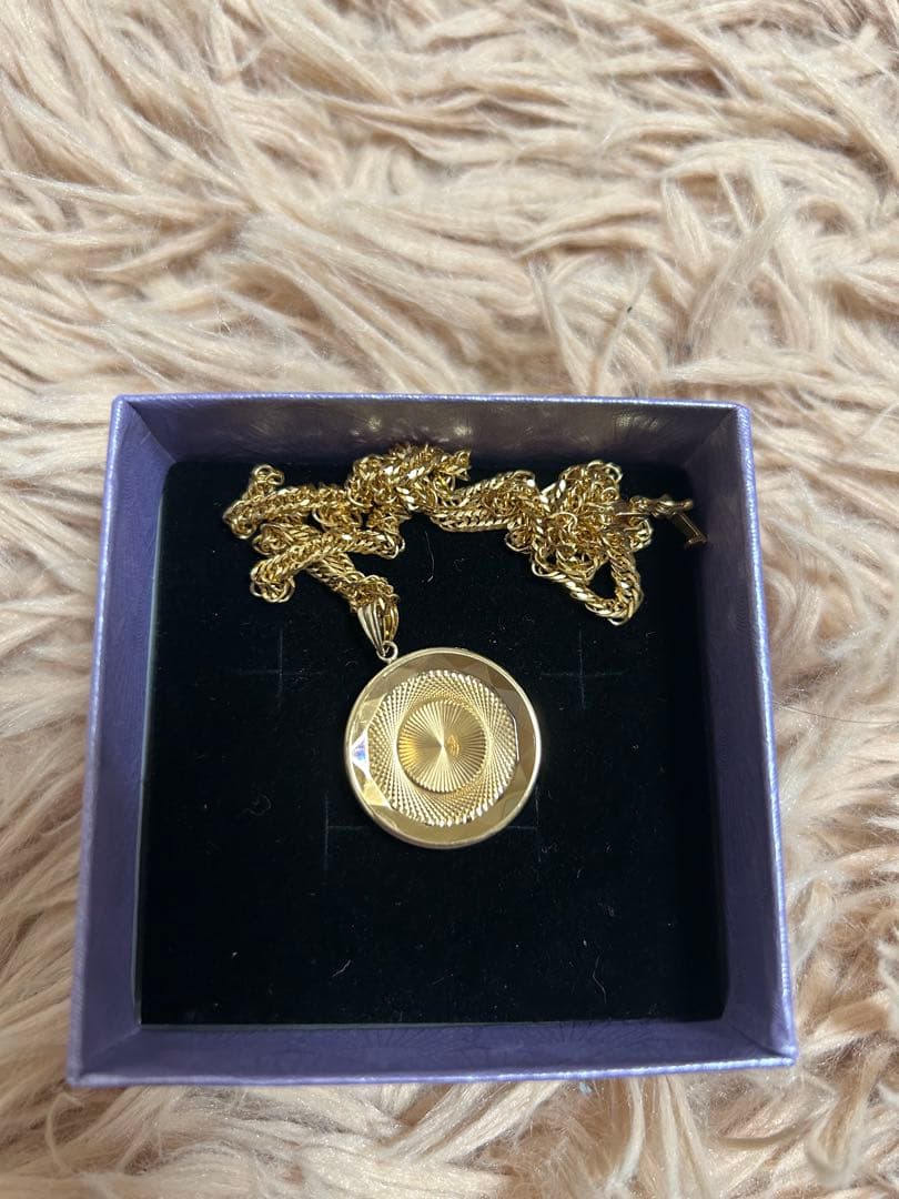 k18 ネックレストップ　ペンダントトップ　ガラス付き　喜平　新品　即日発送